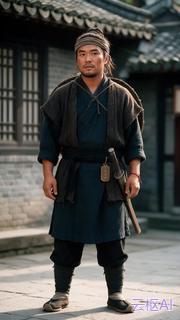 《账本里的天下》贺大壮 全身定妆图（捕头 · 符号：刀）