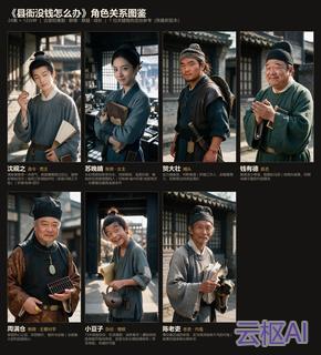 《账本里的天下》角色关系图鉴总览：沈砚之、苏晚晴、贺大壮、钱有德、周满仓、小豆子、陈老吏 七位关键角色的定妆照与人物定位